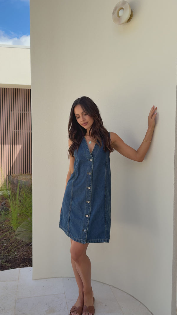 Sacha Denim Mini Dress - Indigo - Billy J