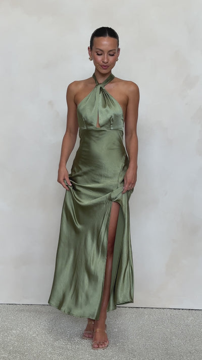 Load and play video in Gallery viewer, Amalia Maxi Dress - Olive
