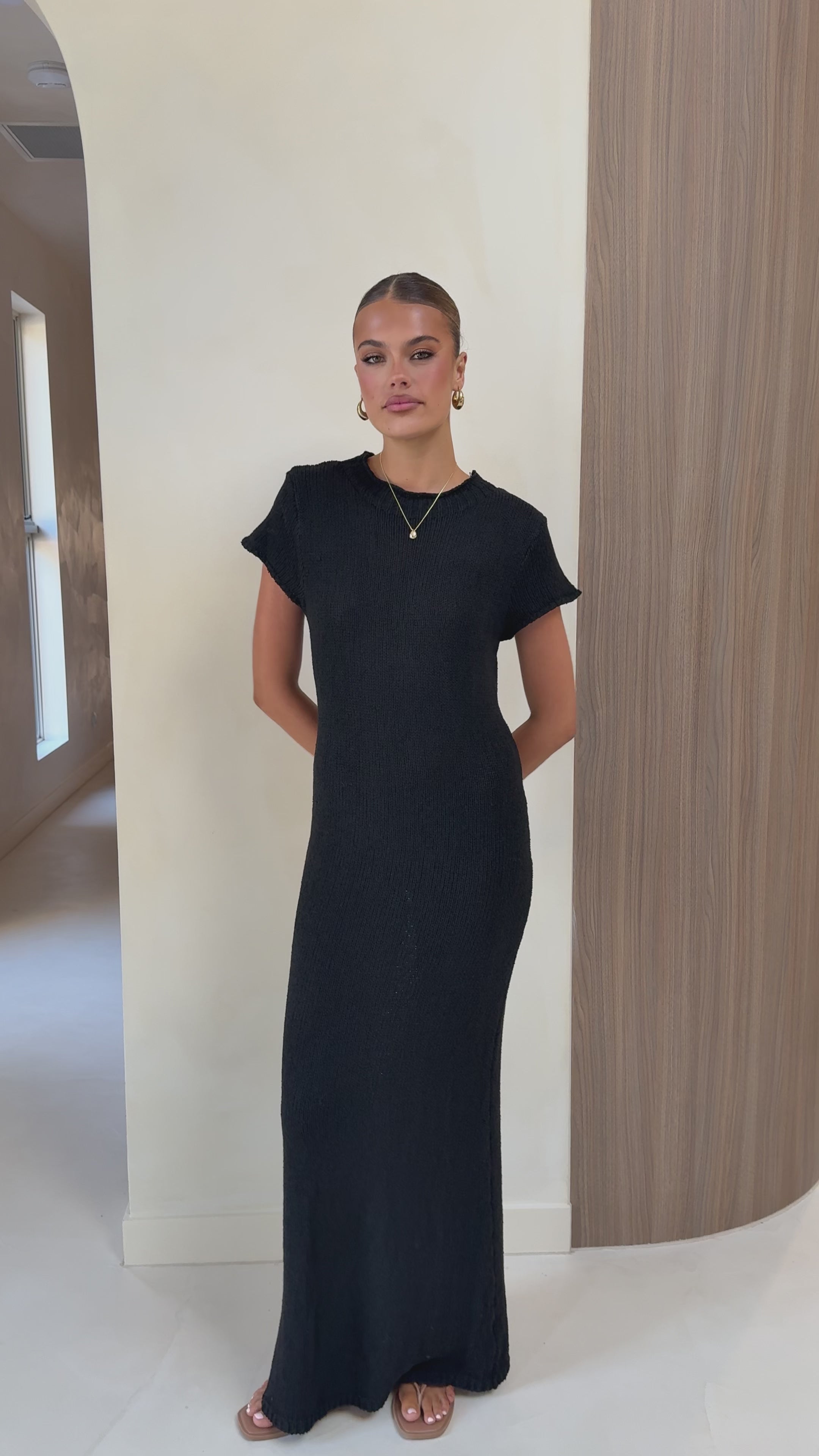 Load video: Valise Maxi Dress - Black - Billy J