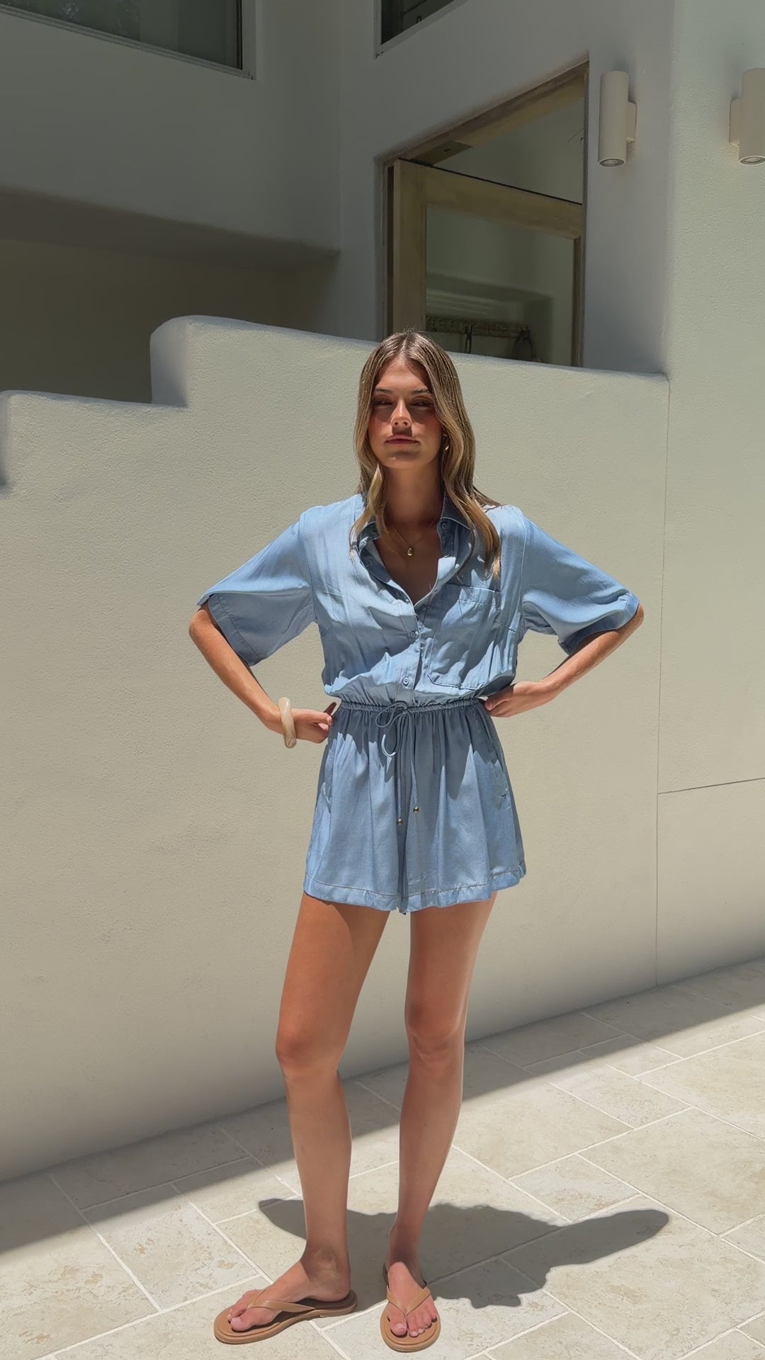 Melana Playsuit - Blue - Billy J