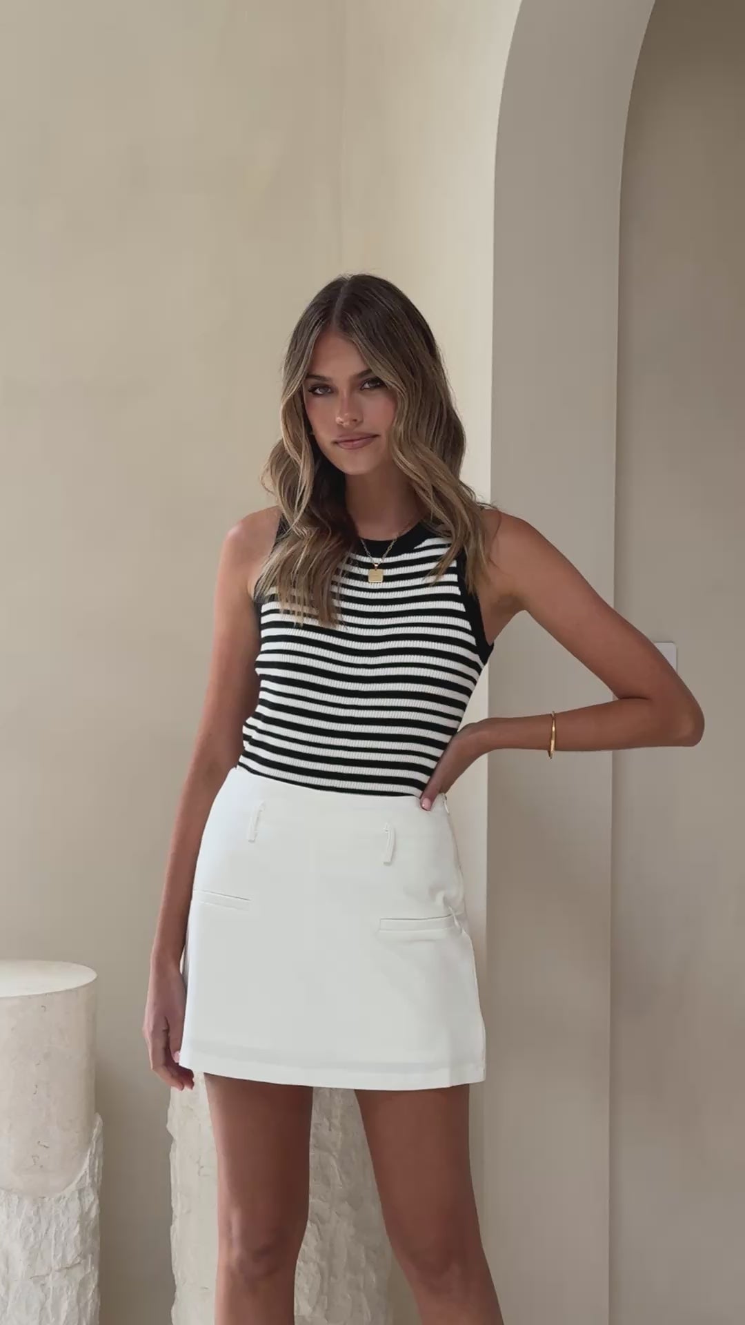 Stripe Ria Top - Black / White - Billy J