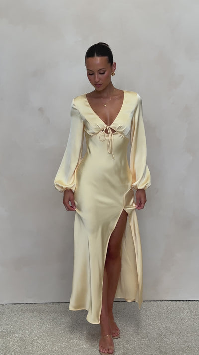 Load and play video in Gallery viewer, Brigitte Maxi Dress - Yellow - Billy J
