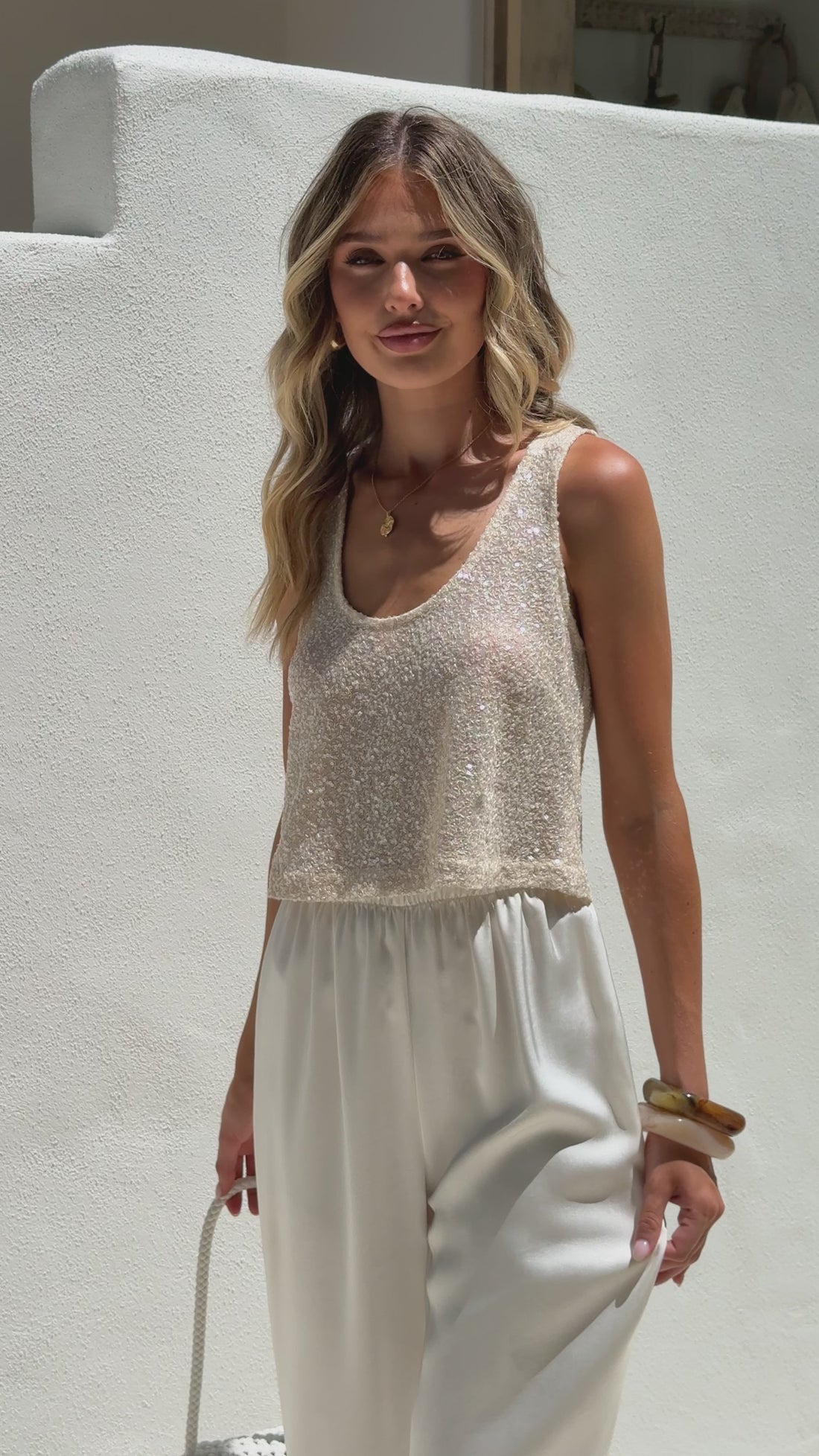 Alix Sequin Top - Champagne - Billy J