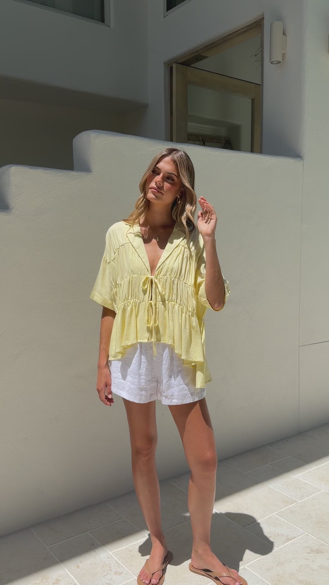 Load video: Kailey Top - Yellow - Billy J