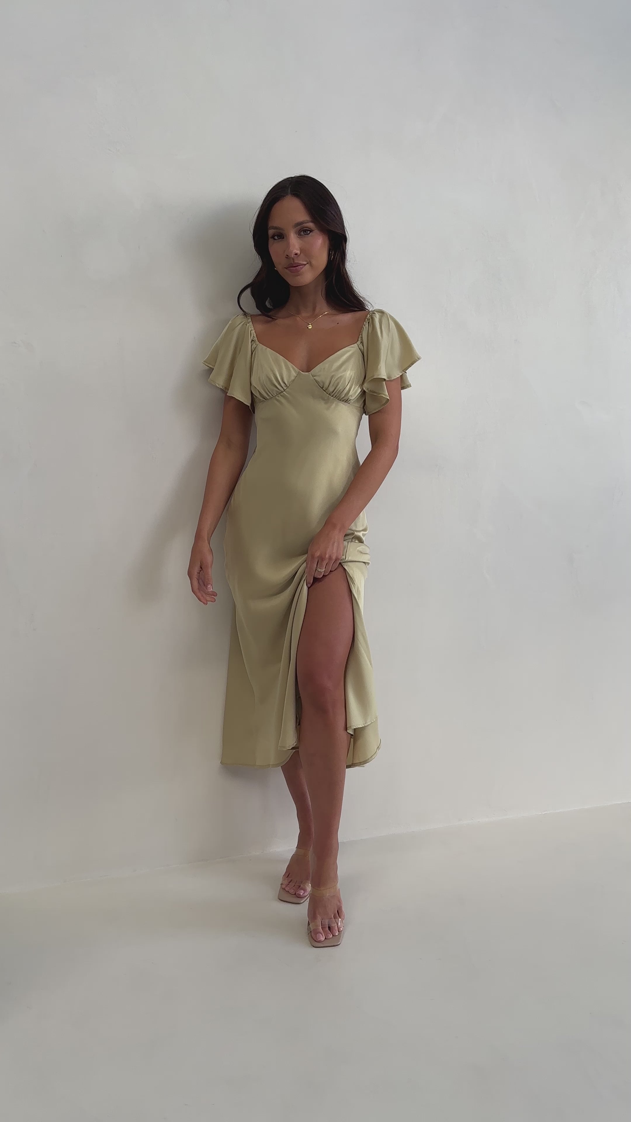 Louisa Midi Dress - Olive