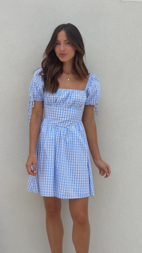 Takashi Mini Dress - Picnic Blue - Billy J