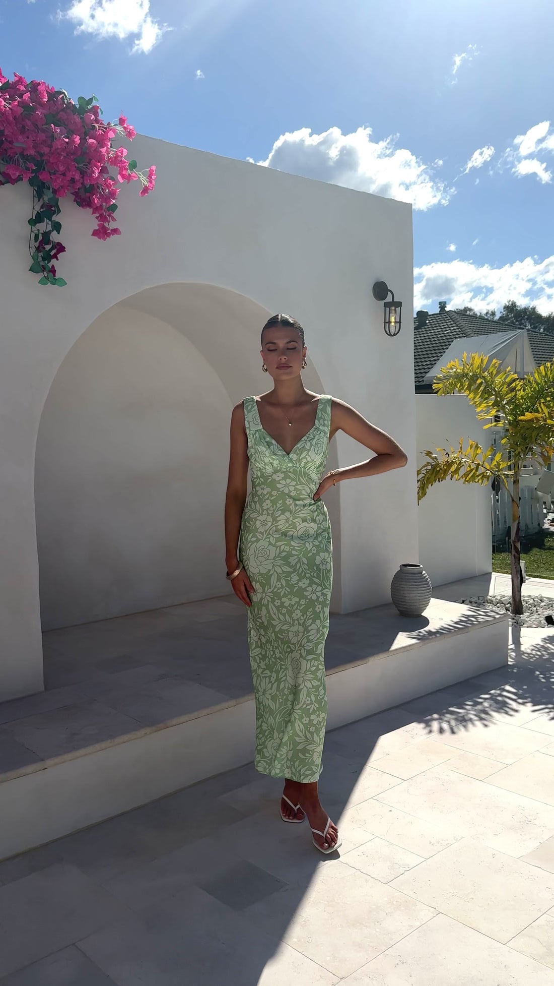 Rubie Maxi Dress - Lime Floral - Billy J