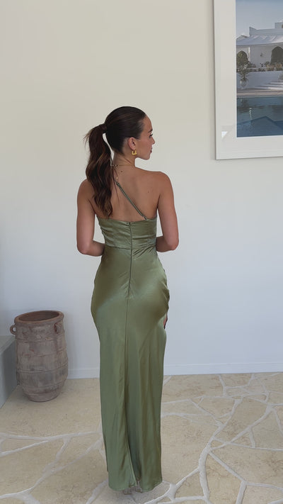 Load and play video in Gallery viewer, Jenna Maxi Dress - Olive - Billy J
