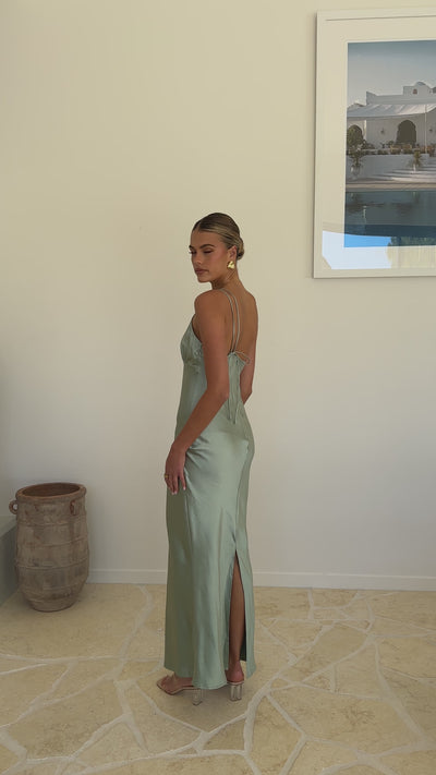 Load and play video in Gallery viewer, Hailey Maxi Dress - Sage - Billy J
