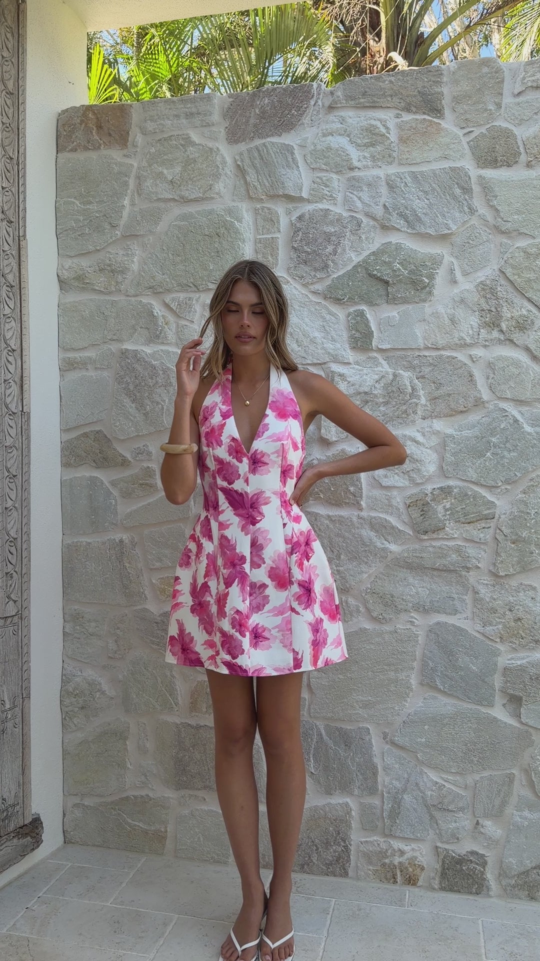 Lula Mini Dress - Pink Floral - Billy J