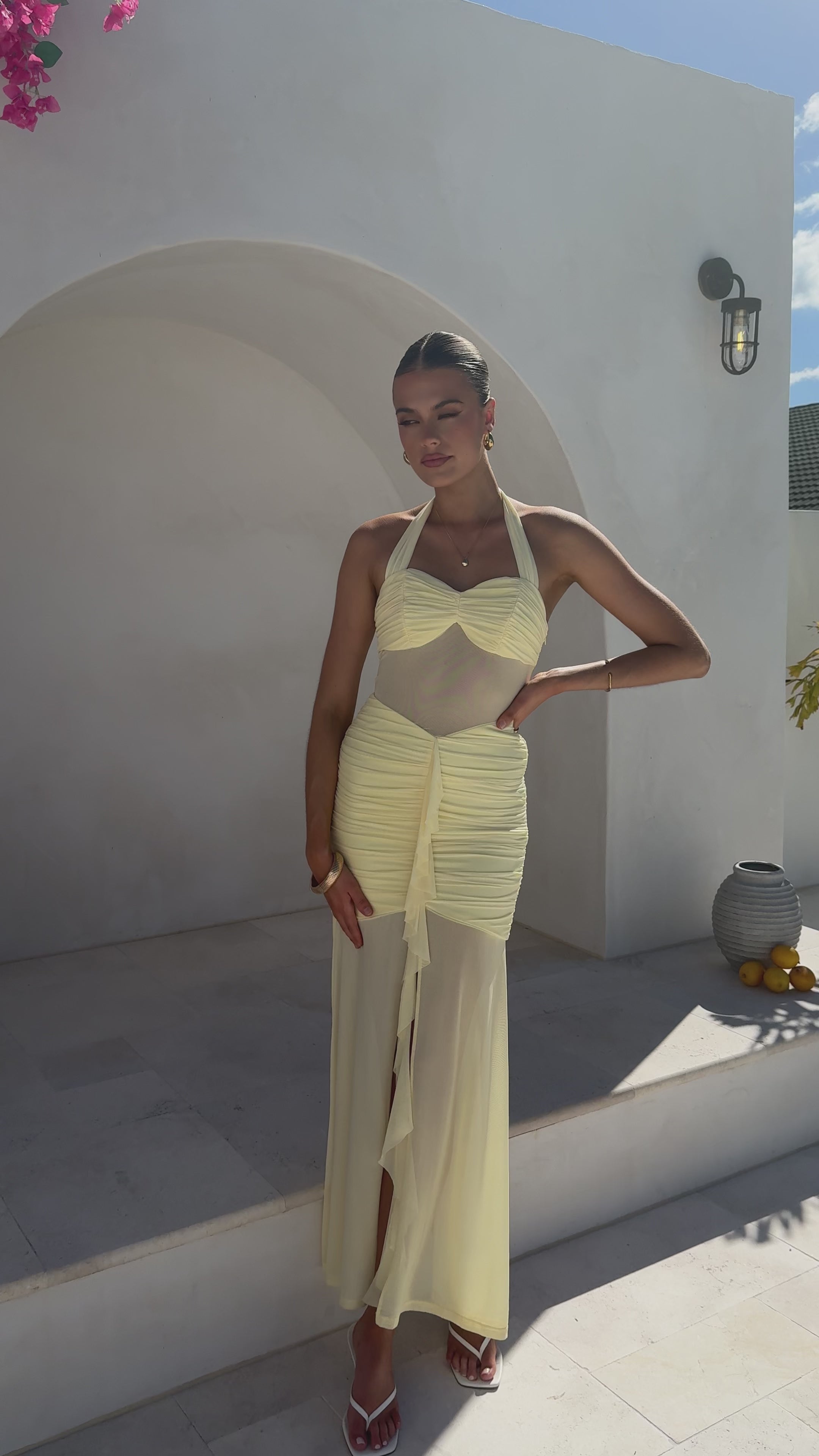 Load video: Alani Maxi Dress - Yellow - Billy J
