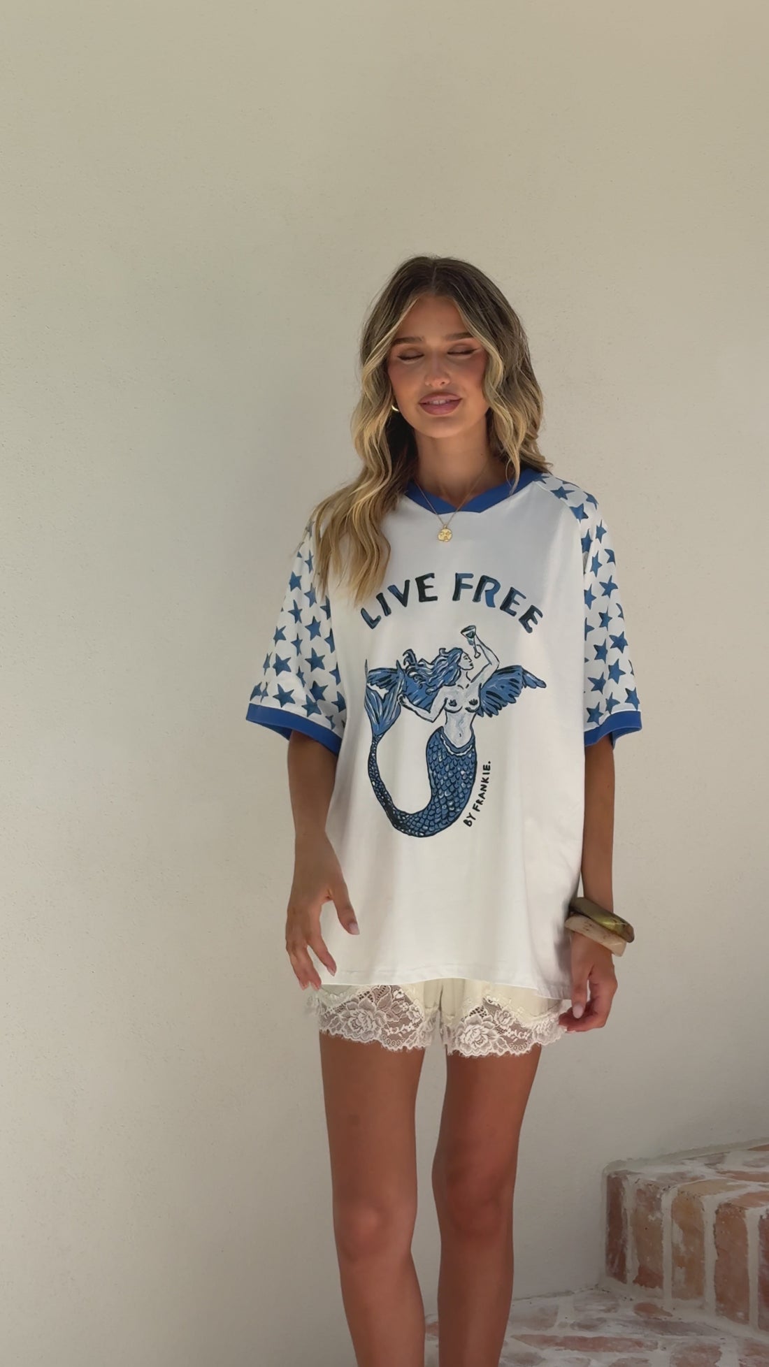 Live Free Oversized Tee - White - Billy J