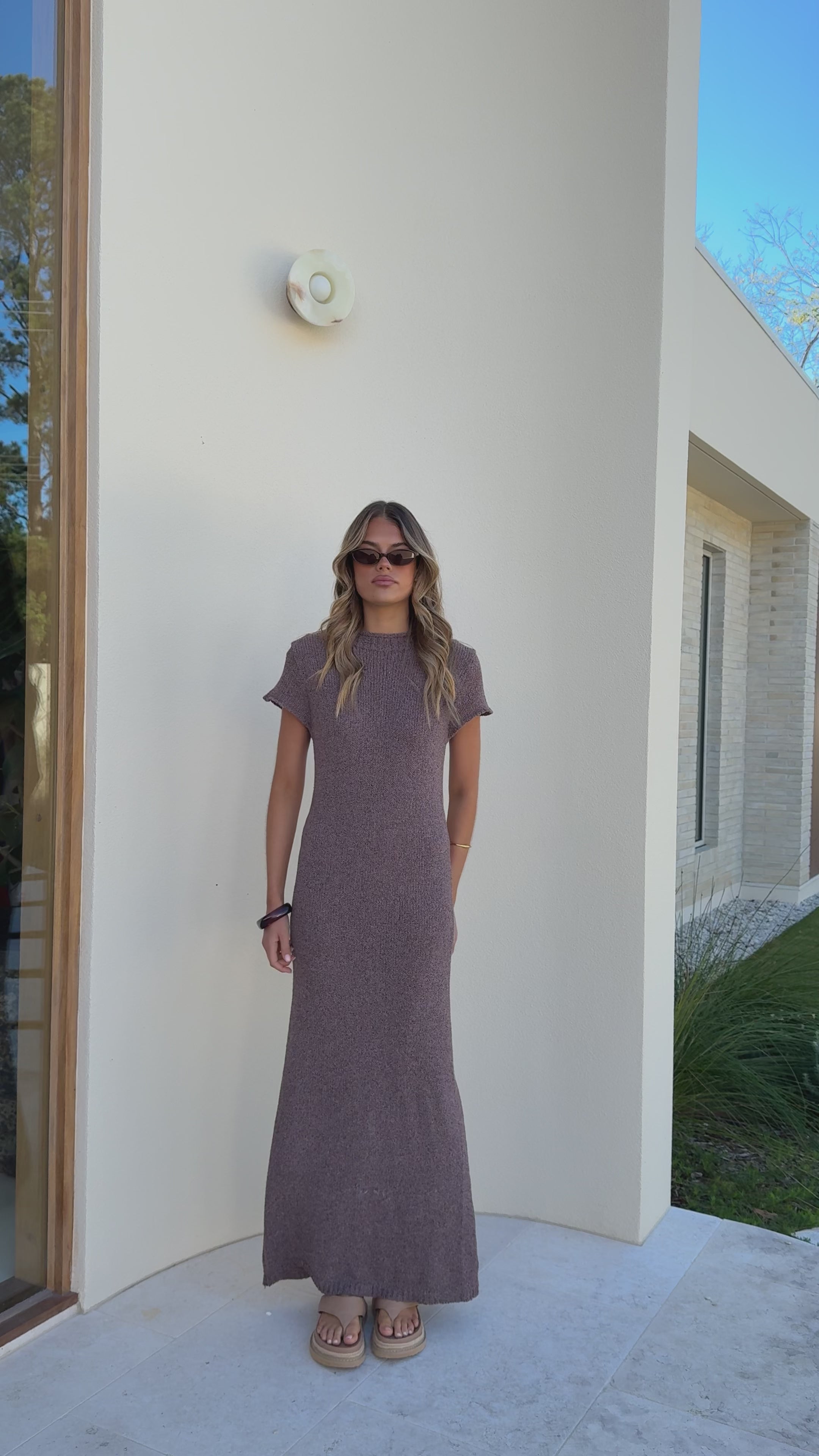 Load video: Valise Maxi Dress - Brown Marle - Billy J