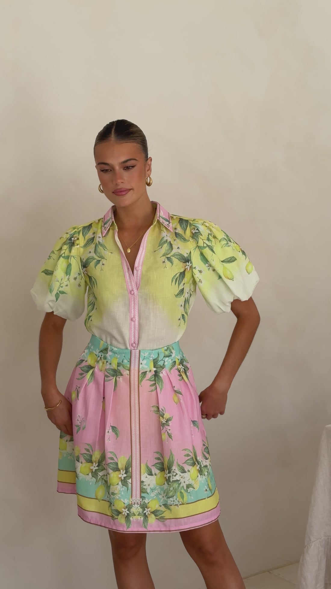 Verena Mini Skirt - Rosé Lemonade - Billy J