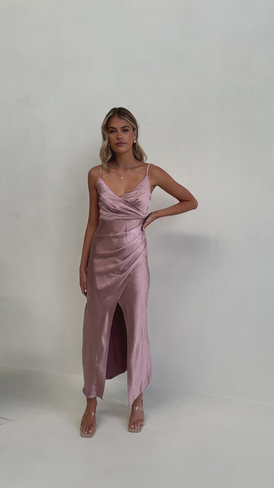 Load and play video in Gallery viewer, Elsa Midi Dress - Dusty Pink - Billy J
