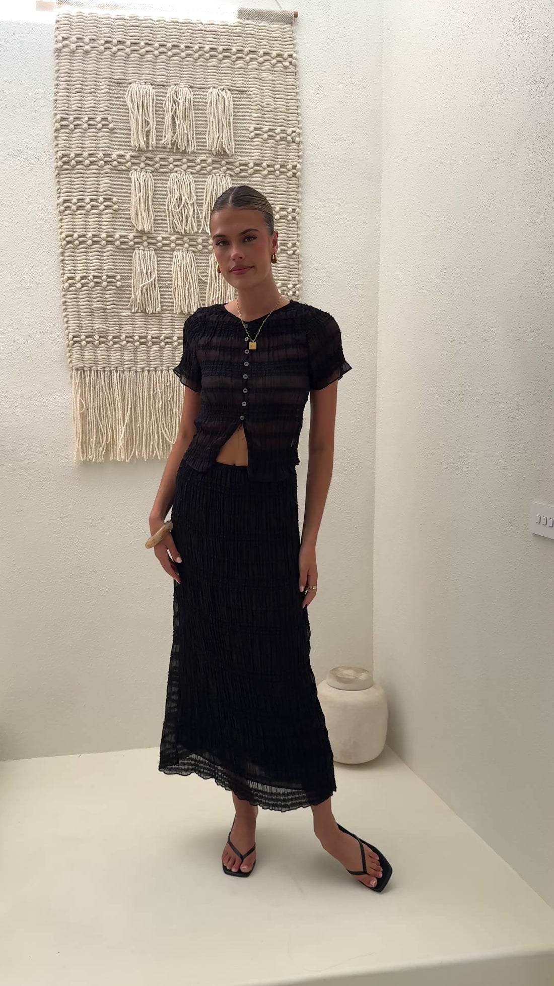 Maisie Maxi Skirt - Black - Billy J