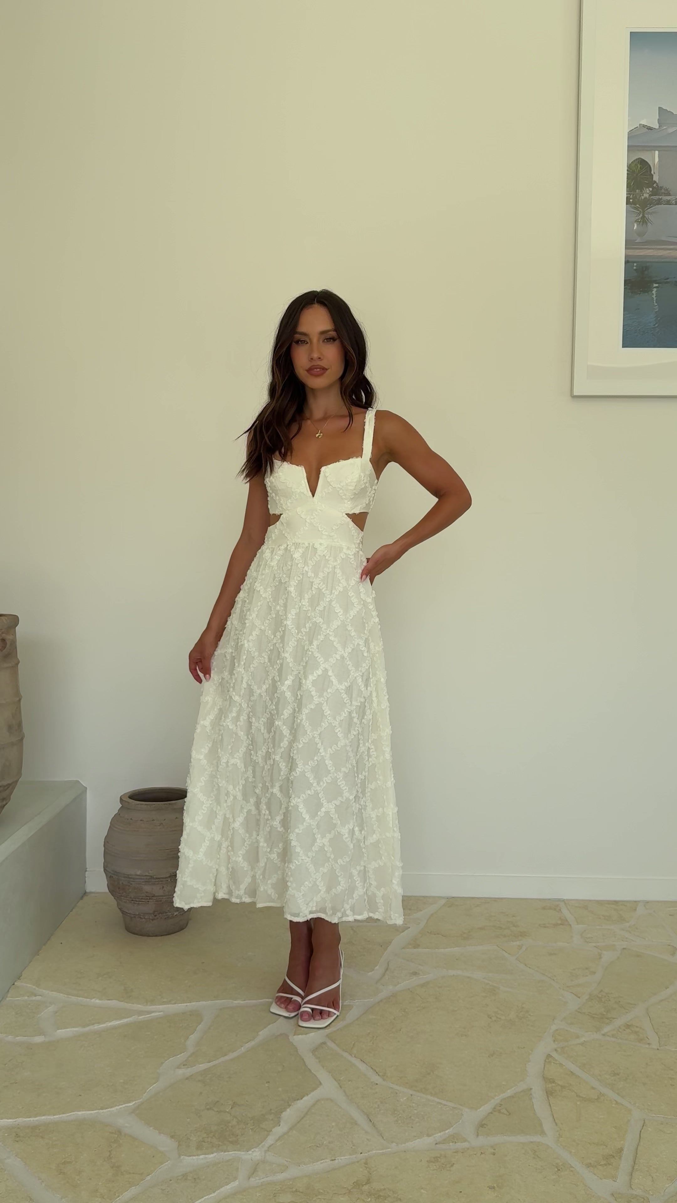 Jenny Side Cut Midi Dress - Cream - Buy Women's Midi Dresses