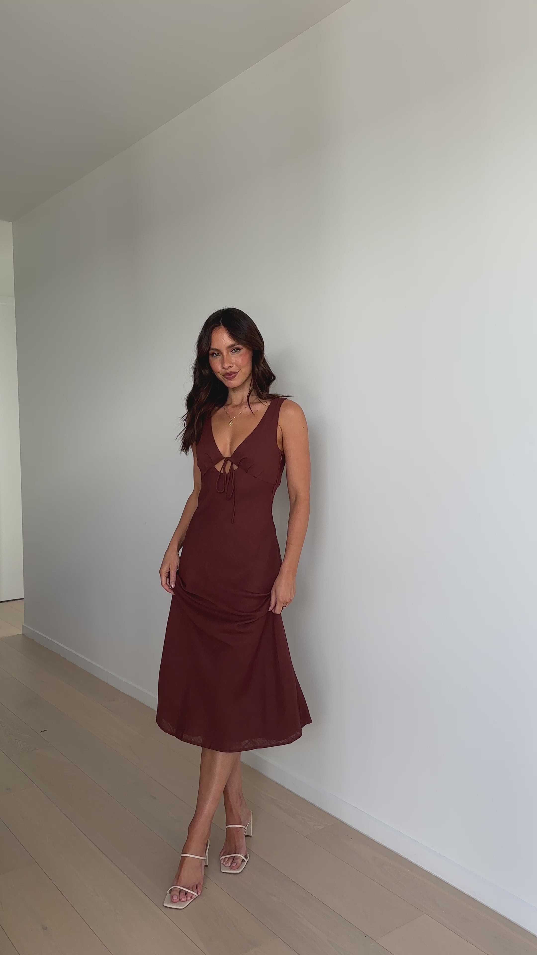 Lola Midi Dress - Chocolate - Billy J