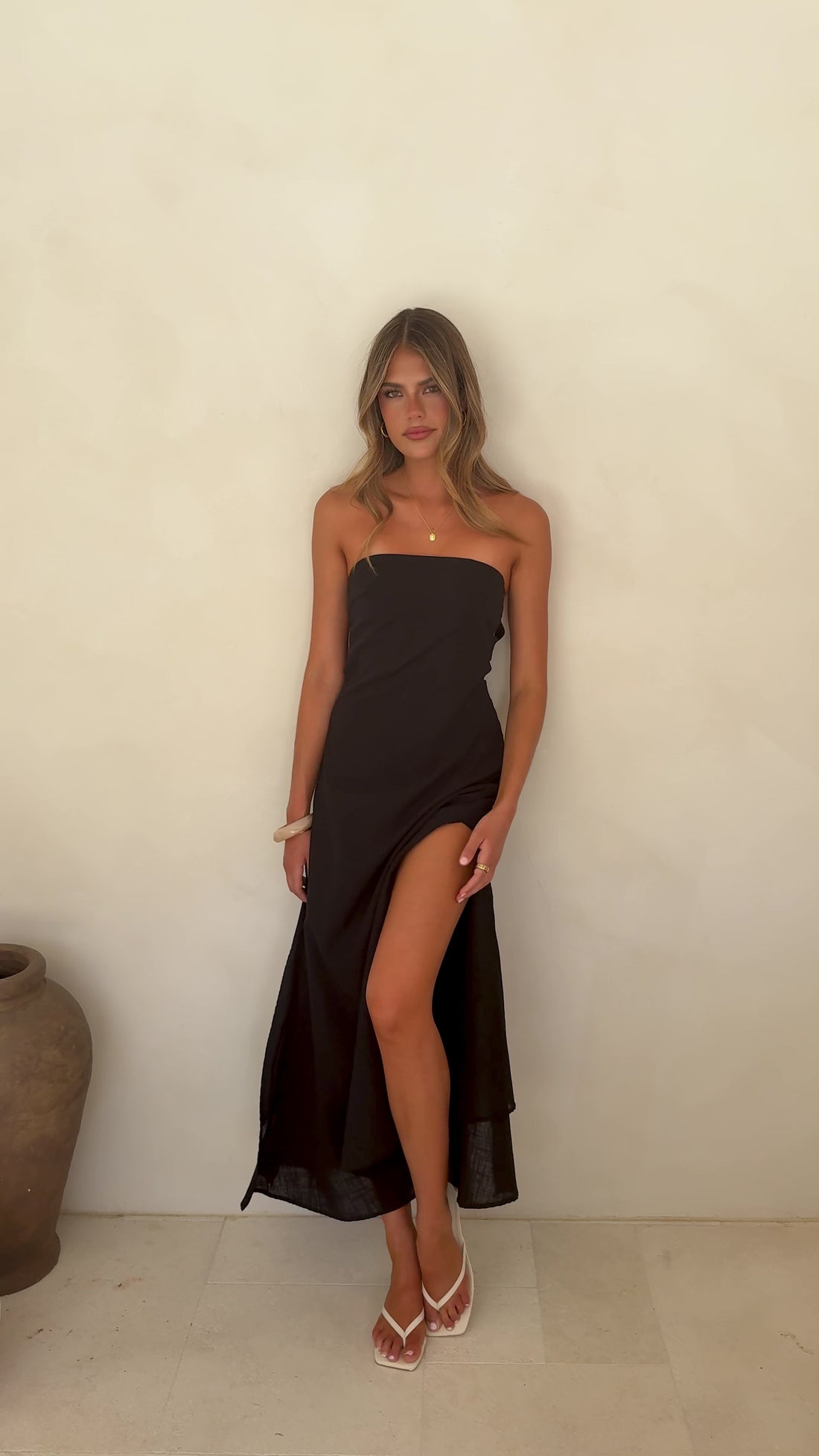 Ramona Strapless Maxi Dress - Black - Billy J