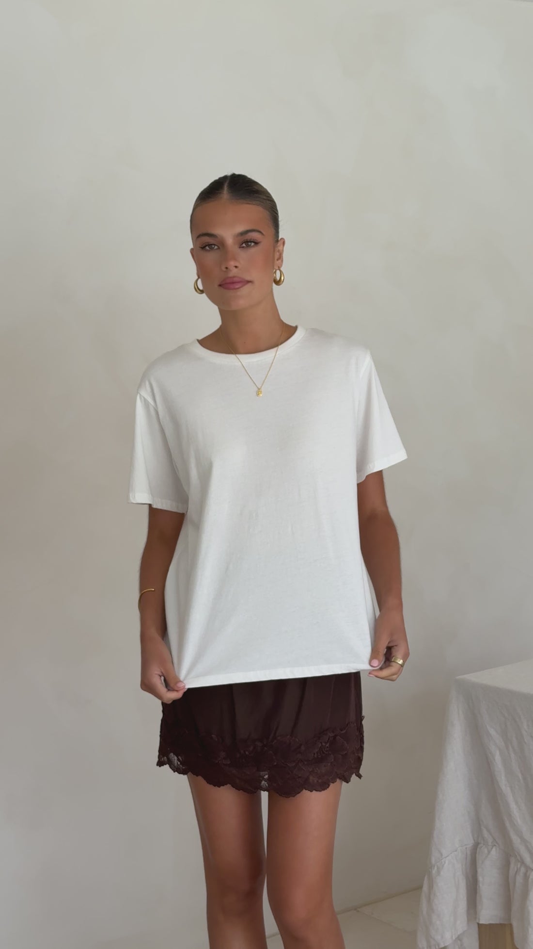 Davonne Lace Mini Skirt - Chocolate - Billy J