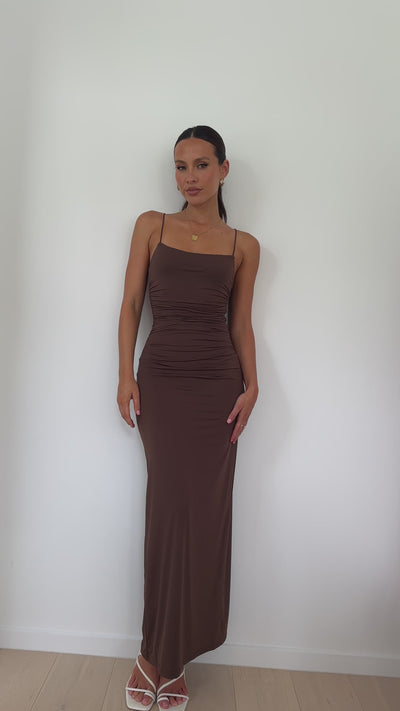 Load and play video in Gallery viewer, Summer Solstice Maxi Dress - Chocolate - Billy J
