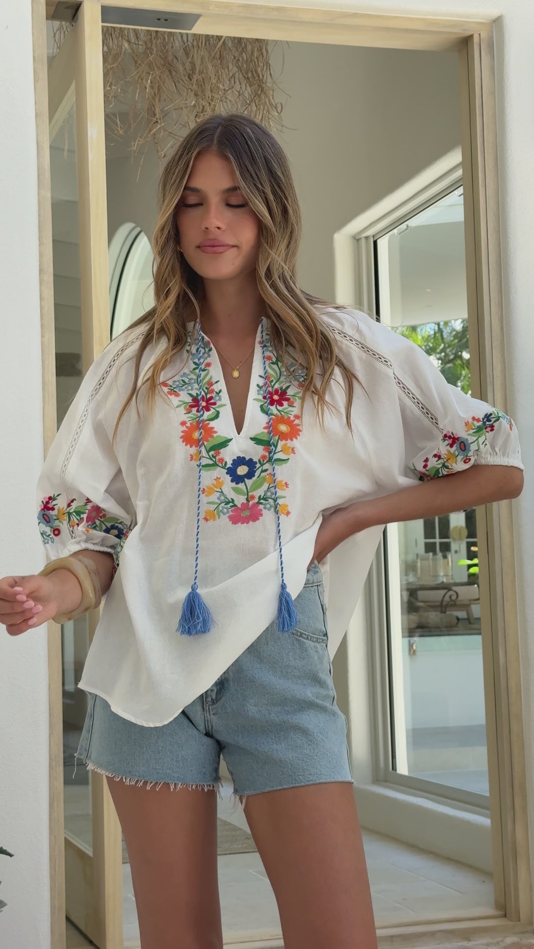 Caralynn Top - White Embroidery - Billy J