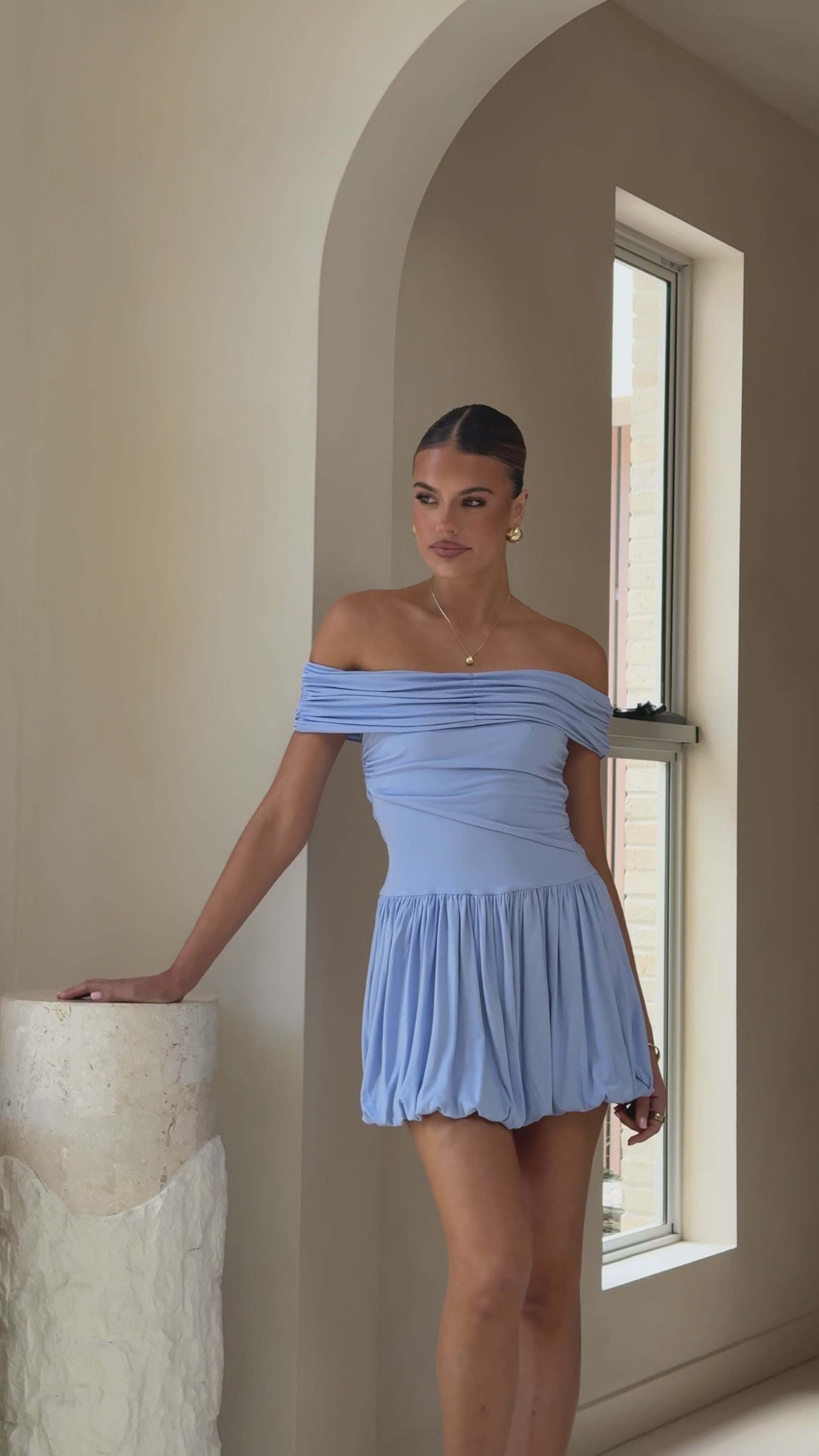 Load video: Manalla Mini Dress - Periwinkle - Billy J
