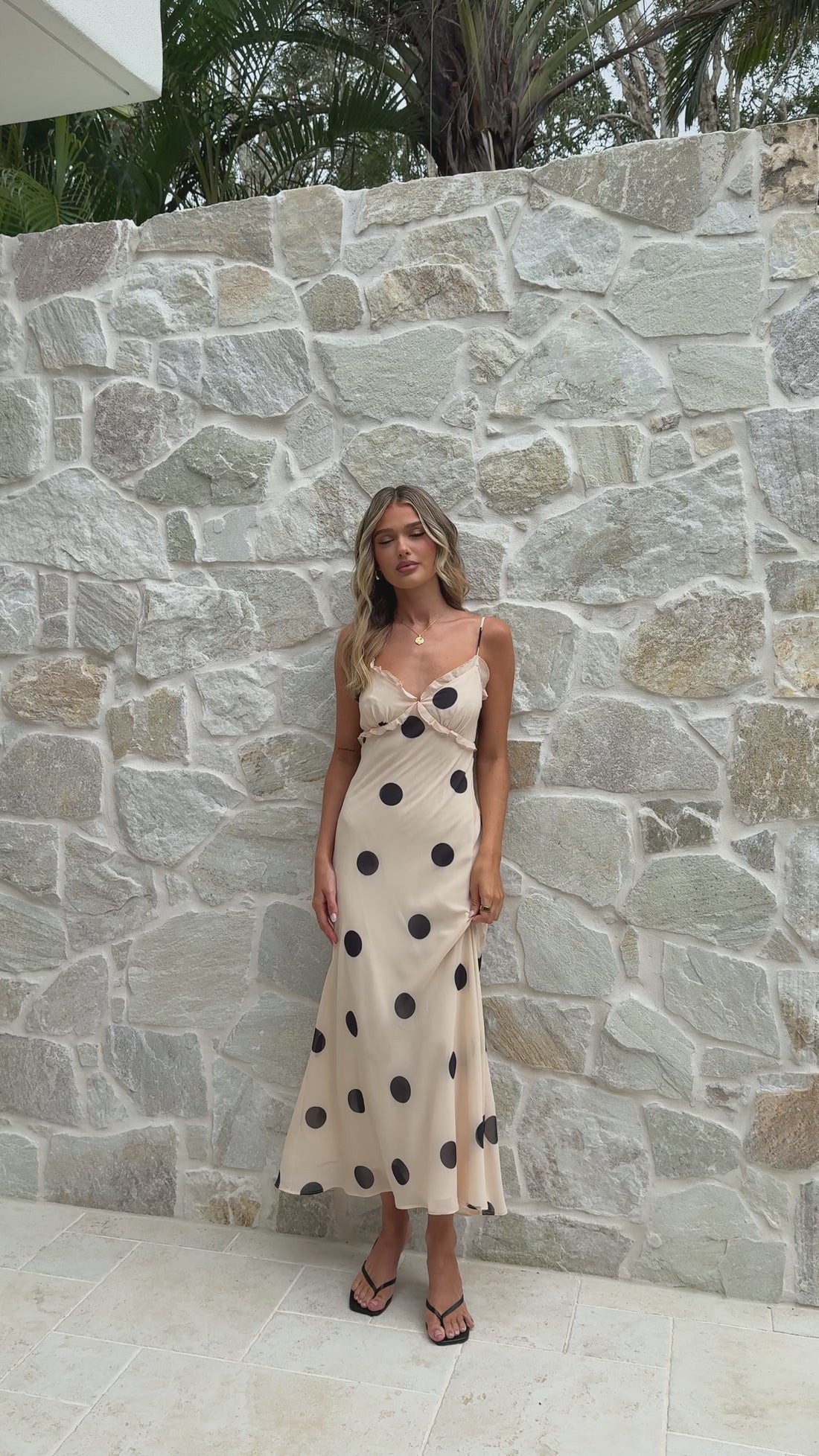 Jianna Maxi Dress - Cream/Black Polka Dot - Billy J