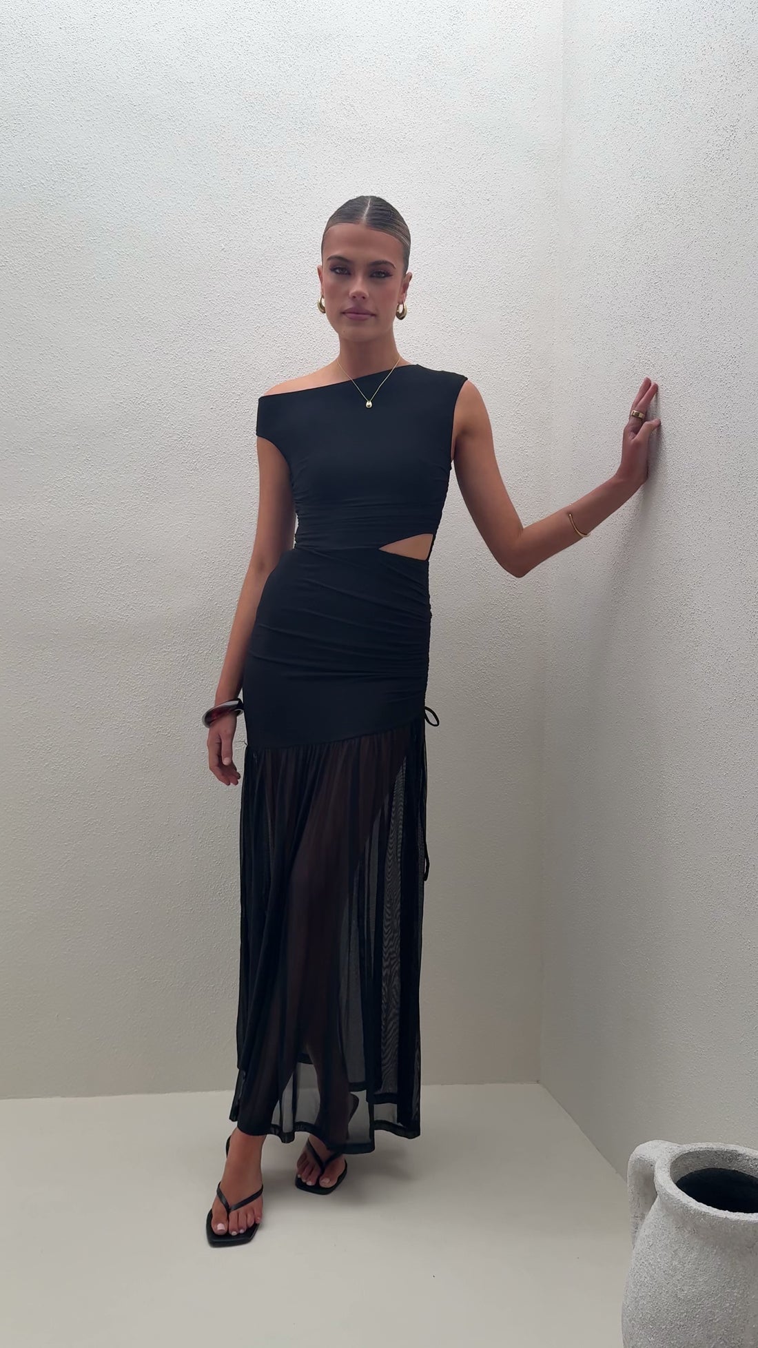 Maella Maxi Dress - Black - Billy J