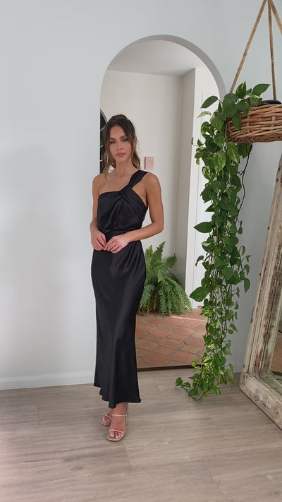 Load and play video in Gallery viewer, Greta Maxi Dress - Black - Billy J
