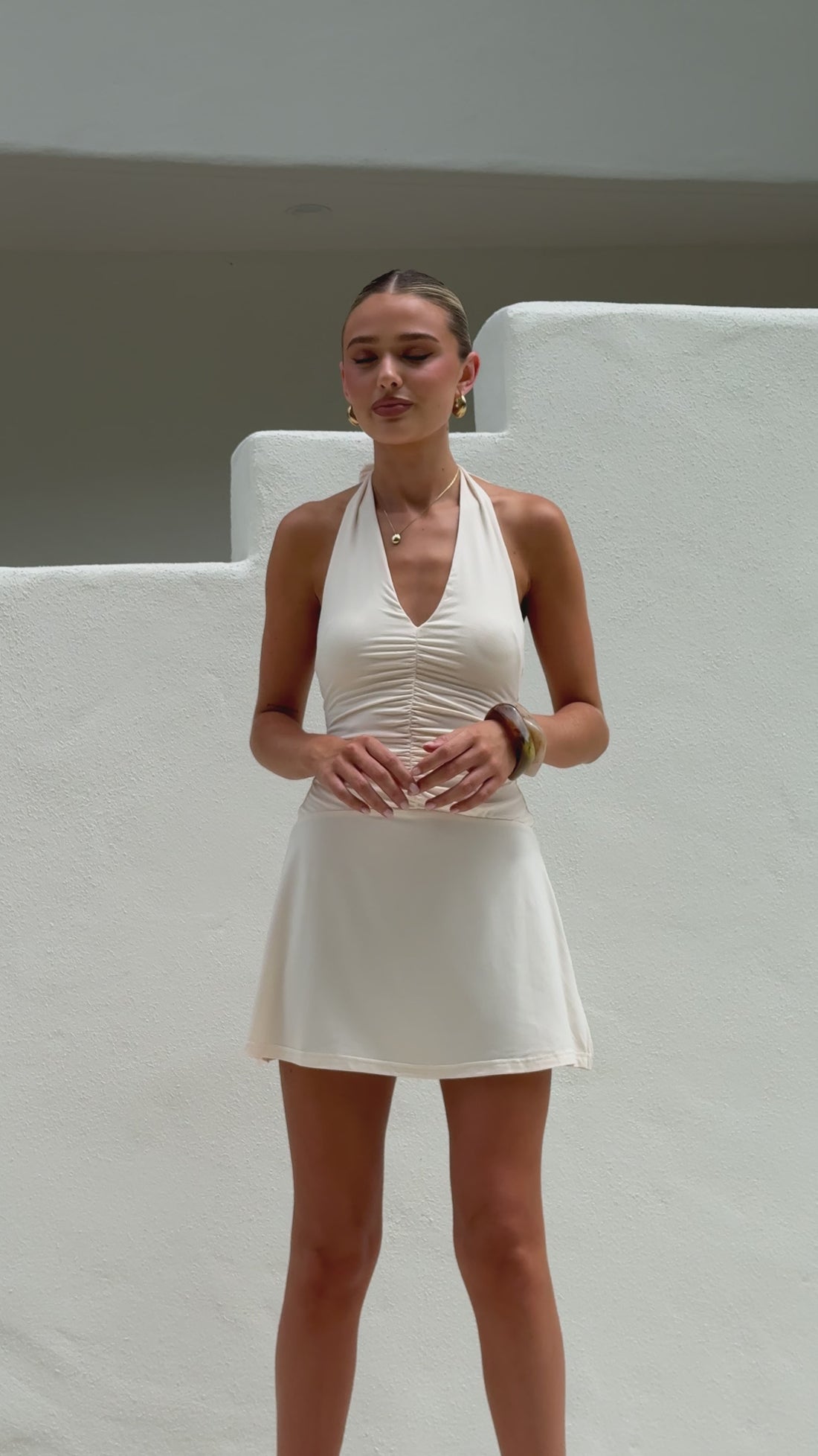 Milla Mini Dress - Cream - Billy J