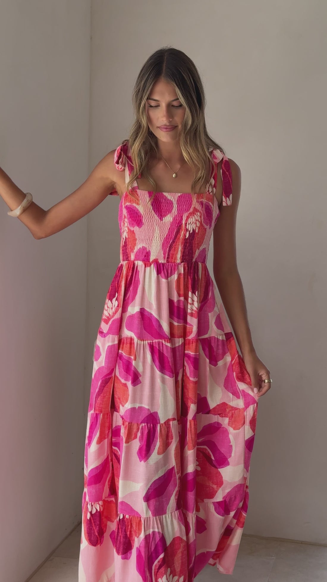 Maille Tiered Maxi Dress - Rosalie Print - Billy J