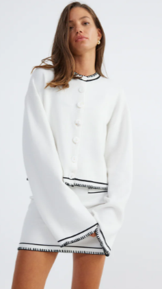 Daphne Cardigan - White / Black - Billy J