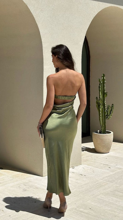 Load image into Gallery viewer, Gisele Maxi Dress - Olive - Billy J
