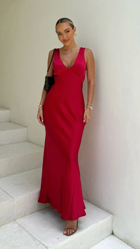 Sofia Maxi Dress - Red - Billy J