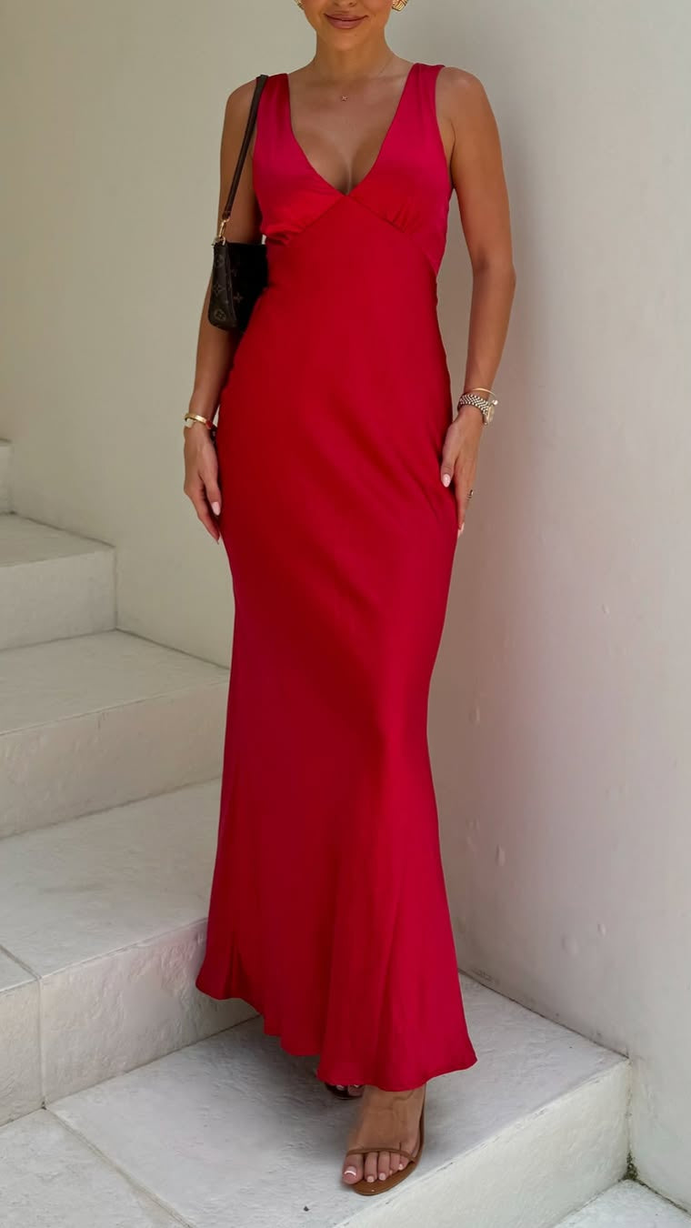 Sofia Maxi Dress - Red - Billy J