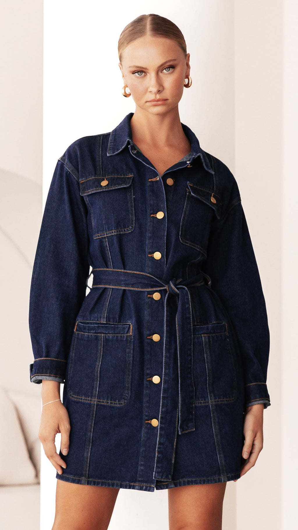 Kailas Mini Dress - Indigo Denim - Billy J