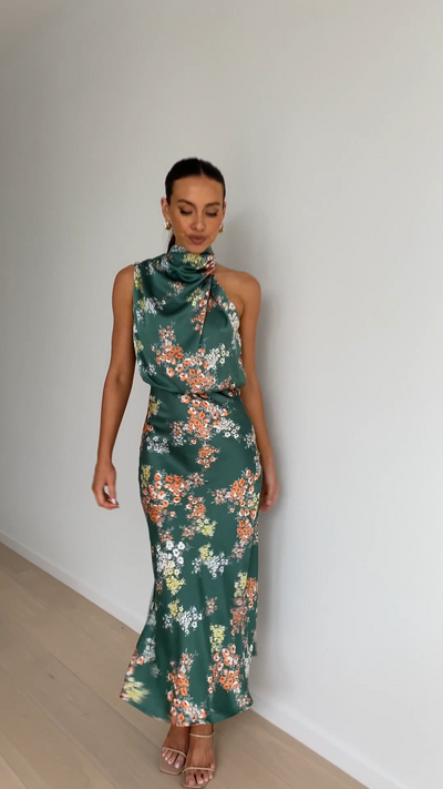 Load image into Gallery viewer, Esther Maxi Dress - Green Floral - Billy J
