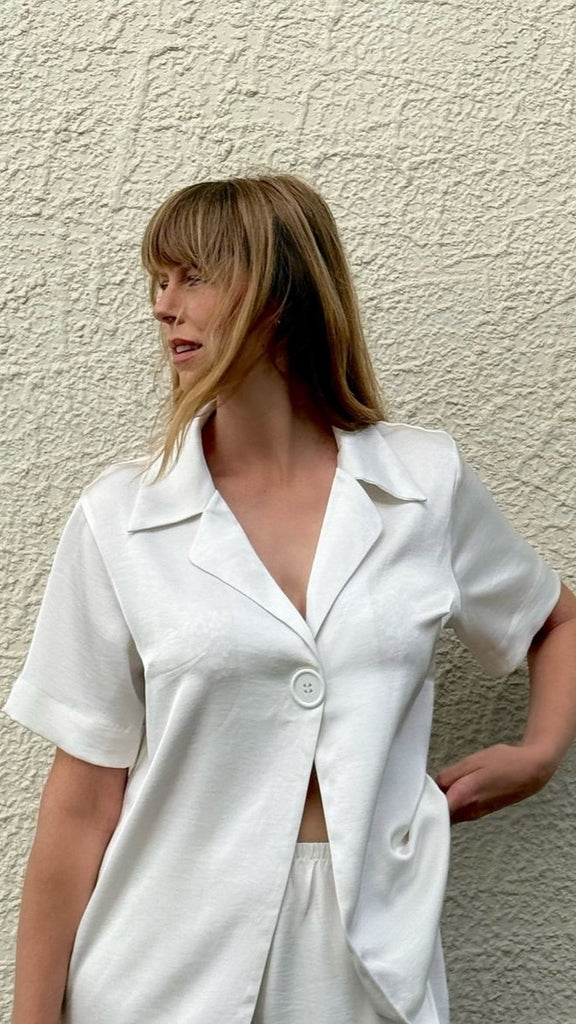 Imogen Button Shirt - Cream - Billy J