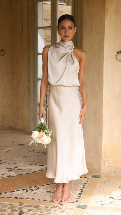 Load image into Gallery viewer, Esther Maxi Dress - Champagne - Billy J
