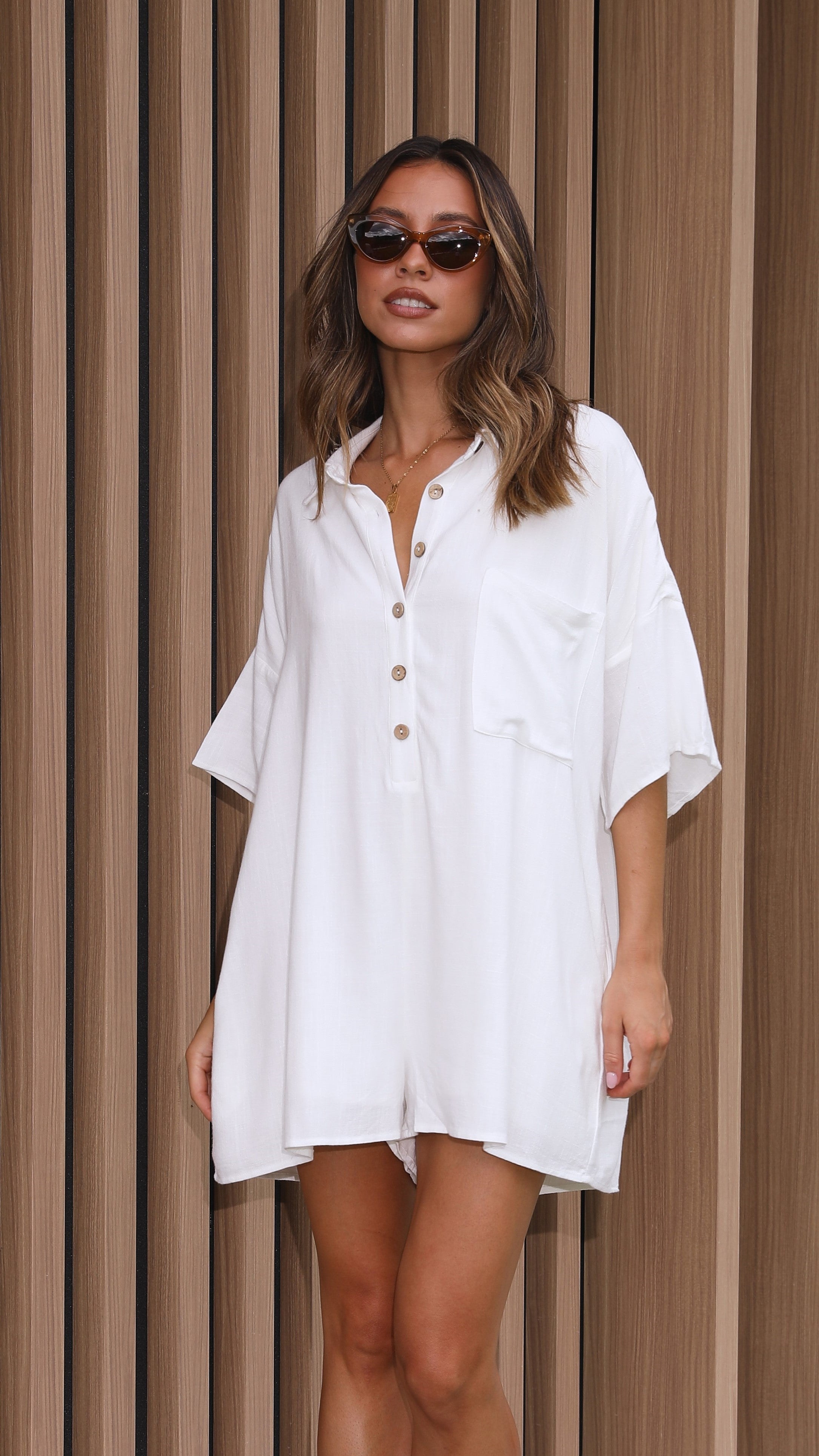 Keely Playsuit - White - Billy J