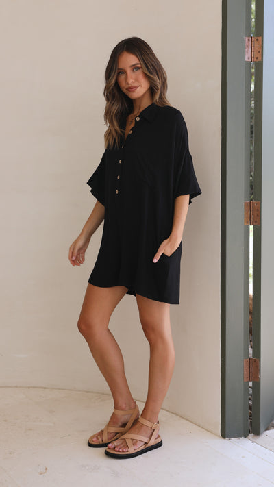 Load image into Gallery viewer, Keely Playsuit - Black - Billy J
