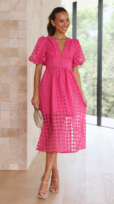 Load image into Gallery viewer, Liana Midi Dress - Pink - Billy J
