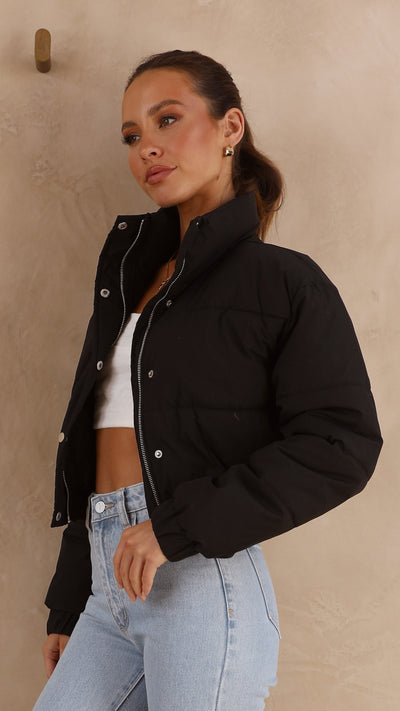 Load image into Gallery viewer, Scarlett Puffer Jacket - Black - Billy J
