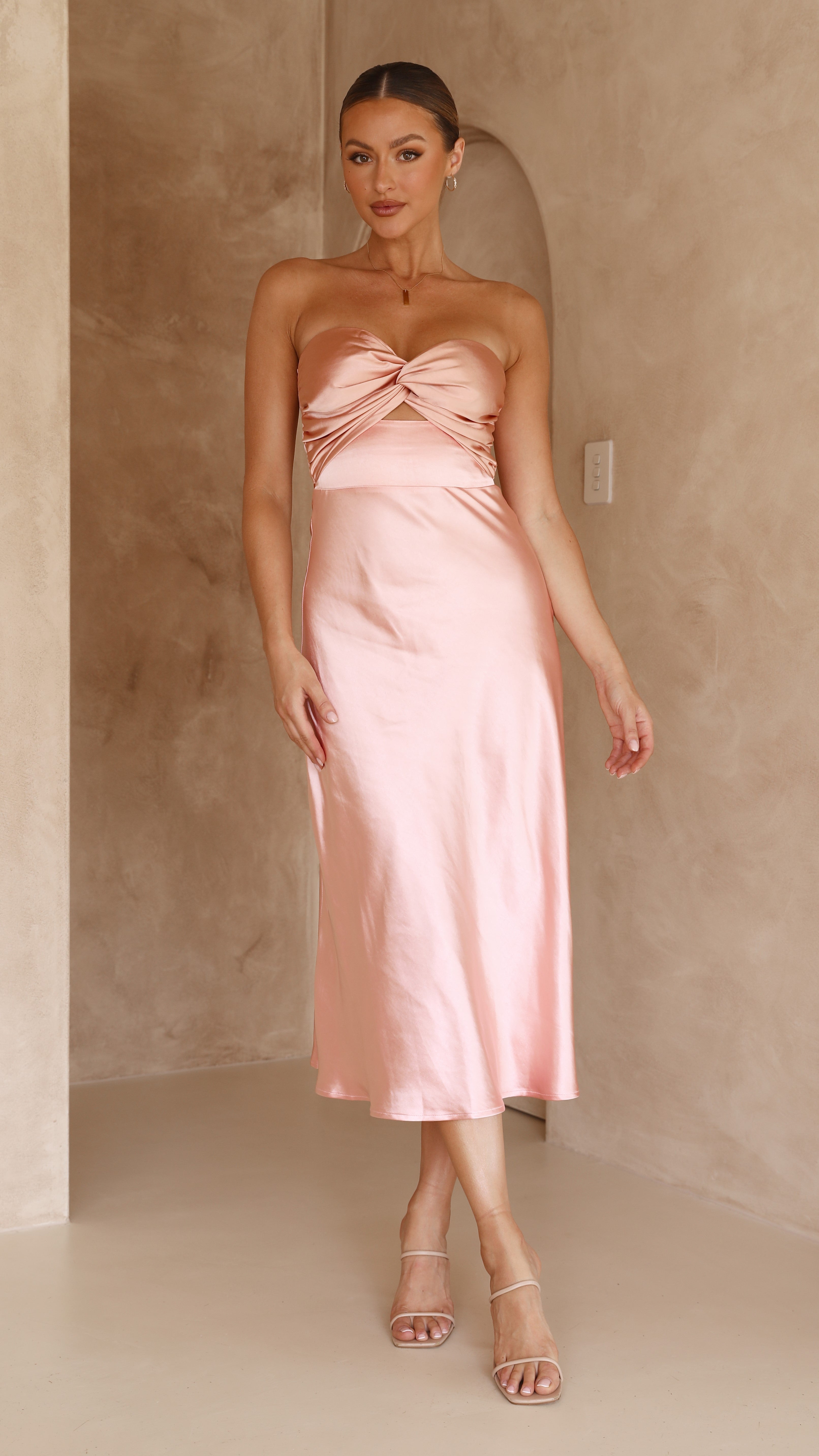 Carmelia Maxi Dress - Salmon/Blush - Billy J