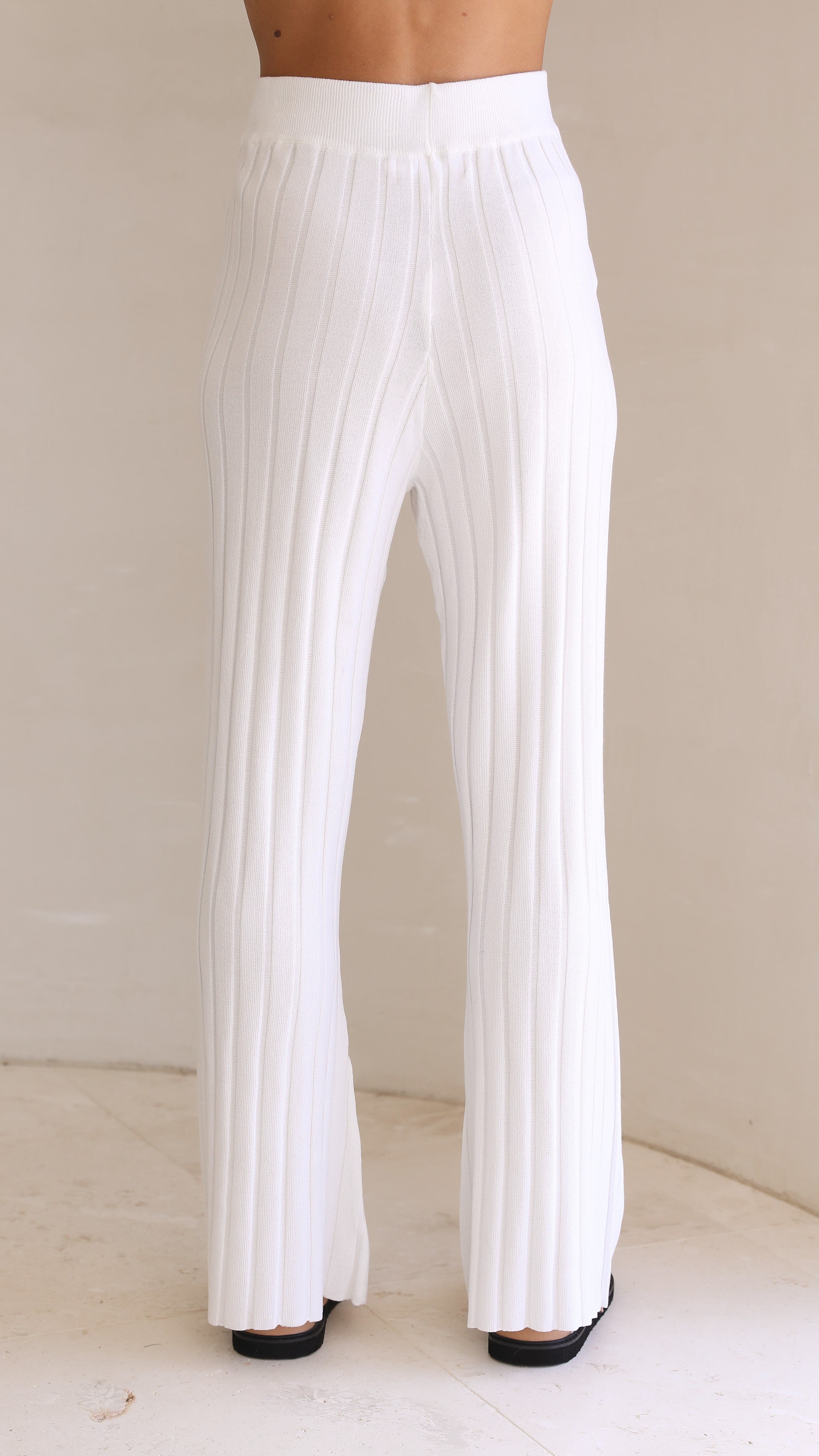 Megan Knit Pants - White - Billy J