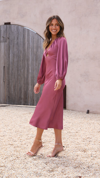 Load image into Gallery viewer, Cleo Midi Dress - Plum - Billy J
