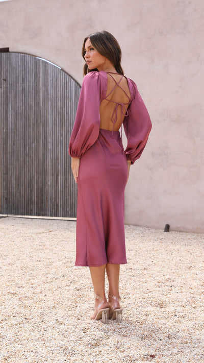 Load image into Gallery viewer, Cleo Midi Dress - Plum - Billy J
