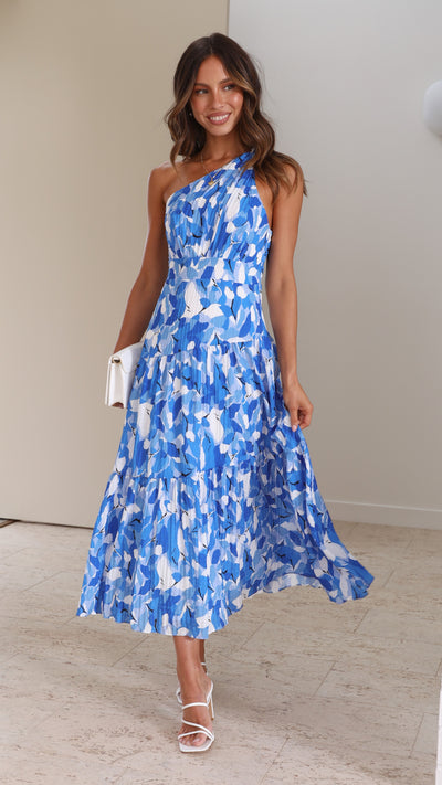 Load image into Gallery viewer, Jayma Maxi Dress - Blue Floral Print - Billy J
