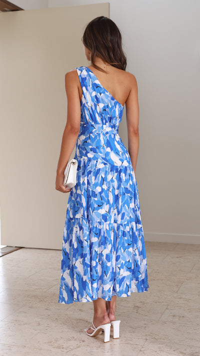 Load image into Gallery viewer, Jayma Maxi Dress - Blue Floral Print - Billy J
